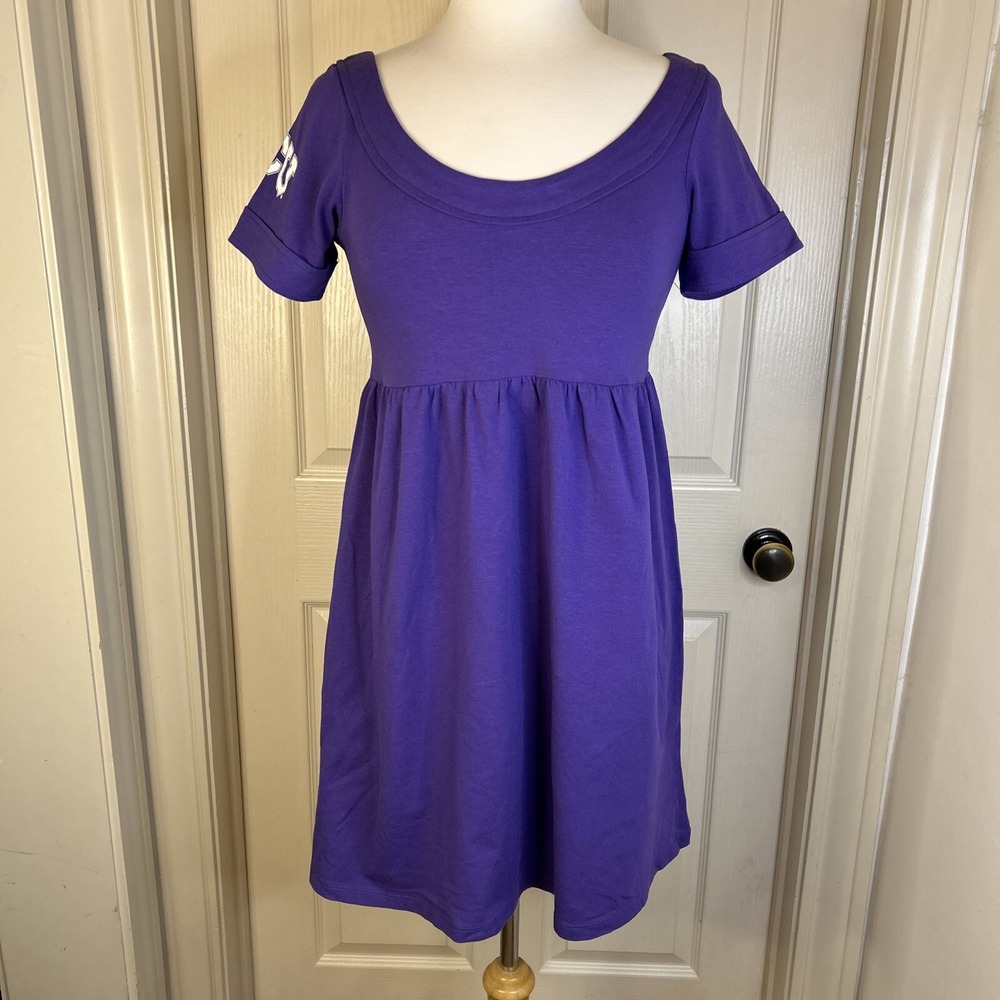 TCU Game Day NWT‎ Dress Purple scoop neck Style Wm Medium Made is USA CUTE!!